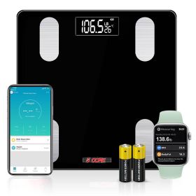 5 Core Smart Digital Bathroom Weighing Scale with Body Fat and Water Weight for People; Bluetooth BMI Electronic Body Analyzer Machine; 400 lbs