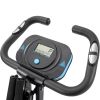 Folding Exercise Bike, Fitness Upright and Recumbent X-Bike with 10-Level Adjustable Resistance, Arm Bands and Backrest