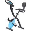 Folding Exercise Bike, Fitness Upright and Recumbent X-Bike with 10-Level Adjustable Resistance, Arm Bands and Backrest