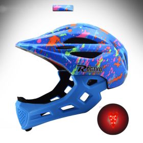 Children's Balance Bike Helmet Riding Cap Full Face Helmet (Color: Blue)