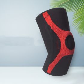 Running Climbing Knitted Non-slip Sports Kneecaps (Option: S-Red)