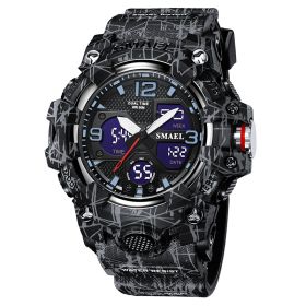 Men's Trendy Multi-function Watrproof Watch (Option: Camouflage Black)