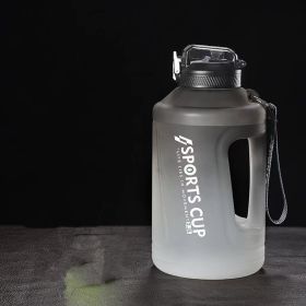 Sports Water Jug With Time Markers; Gradient Color Fitness Accessories (Color: Black/white)