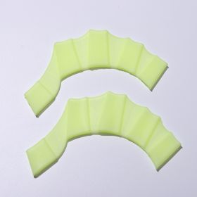 1pair Silicone Hand Webbed For Outdoor Diving Swimming (Color: Yellow)