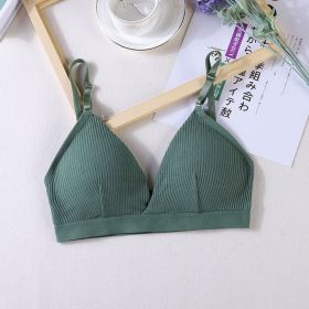 Women Yoga Sports Bras Triangle Cup Underwear Female Breathable Wrapped Tube Top Sexy Beauty Back Adjustable Sling Bra Vest (Color: Green)