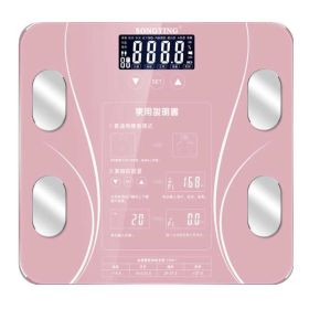 Body Weight Scale Bathroom Body Fat Bmi Scale Digital Scales LED display Body Index Electronic Smart Weighing Scales (Color: Pink)